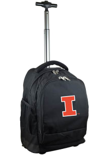 Illinois Fighting Illini Black Wheeled Premium Backpack