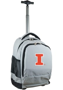 Illinois Fighting Illini Grey Wheeled Premium Backpack