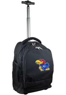 Kansas Jayhawks Black Wheeled Premium Backpack
