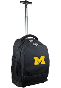 Michigan Wolverines Black Wheeled Premium Backpack