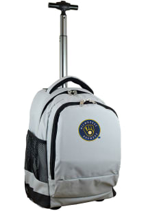 Milwaukee Brewers Grey Wheeled Premium Backpack