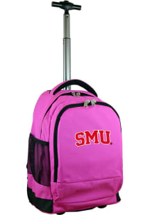 SMU Mustangs Pink Wheeled Premium Backpack