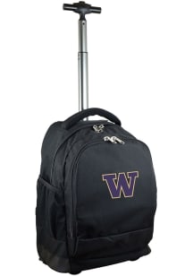 Washington Huskies Black Wheeled Premium Backpack