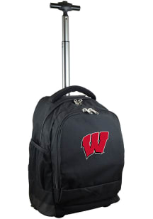 Wisconsin Badgers Black Wheeled Premium Backpack