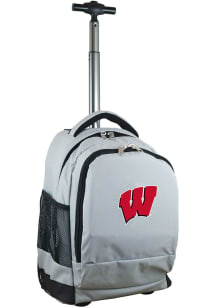 Wisconsin Badgers Grey Wheeled Premium Backpack