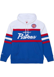 Mitchell and Ness Detroit Pistons Mens Blue Head Coach Fashion Hood