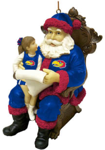 Kansas Jayhawks Wish Santa Ornament - Blue