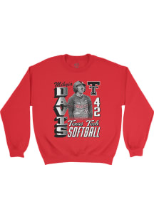 Mihyia Davis  Campus Ink Texas Tech Red Raiders Youth Red Illustrated Long Sleeve Crew Sweatshirt