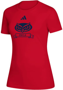 Adidas Florida Atlantic Owls Womens Red Heat Seal Creator Short Sleeve T-Shirt