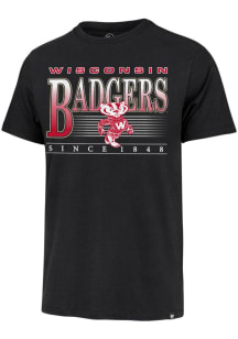 47 Wisconsin Badgers Black Wynwood Franklin Short Sleeve Fashion T Shirt