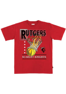 SLAM Rutgers Scarlet Knights Red Basketball Hoops Heavyweight Short Sleeve T Shirt
