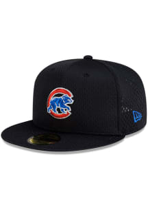 New Era Chicago Cubs Mens Black Satin Lining 59FIFTY Fitted Hat