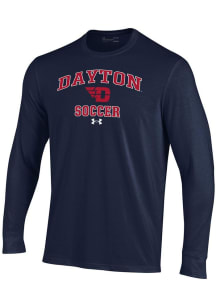 Under Armour Dayton Flyers Navy Blue Soccer Performance Long Sleeve T Shirt