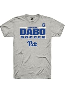 Mariama Dabo Pitt Panthers Ash NIL Stacked Box Short Sleeve Player T Shirt