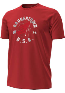 Under Armour Wisconsin Badgers Red Badgertown USA Short Sleeve T Shirt