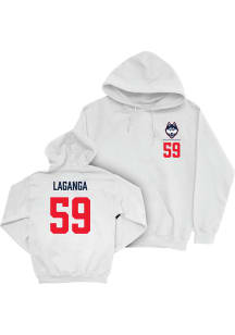 David LaGanga UConn Huskies Mens White NIL Logo Player Hood