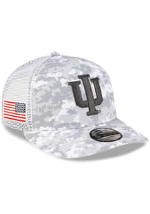 New Era Indiana Hoosiers White Digi Camo LP Stretch 9FIFTY Trucker Youth Adjustable Hat