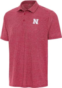 Antigua Nebraska Cornhuskers Mens Navy Blue Replica Short Sleeve Polo
