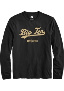 Rally Big Ten Black Script Design Long Sleeve T Shirt