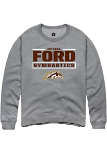 Breanna Ford Western Michigan Broncos Mens Grey NIL Stacked Box Player Crew