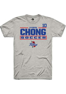 Gyuwon Chong Tulsa Golden Hurricane Ash NIL Stacked Box Short Sleeve Player T Shirt
