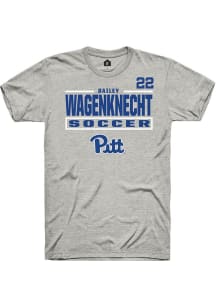 Bailey Wagenknecht Pitt Panthers Ash NIL Stacked Box Short Sleeve Player T Shirt