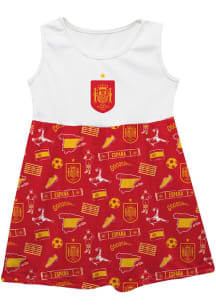 Vive La Fete Spain National Team Baby Girls Red Maddie Short Sleeve Dress