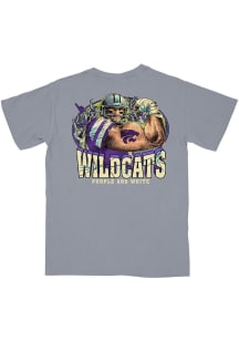 B-Unlimited K-State Wildcats Silver Football Battle Ready Pocket Short Sleeve T Shirt