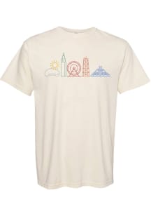 Chicago Womens White Colorful Icons Short Sleeve T-Shirt