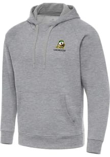 Antigua Oregon Ducks Mens Grey Heather Victory Lacrosse Long Sleeve Hoodie
