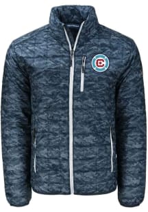 Cutter and Buck Chicago Fire Mens Navy Blue Rainier PrimaLoft Printed Filled Jacket
