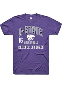 Cadence Lundgren K-State Wildcats Purple NIL Arch Logo Short Sleeve Player T Shirt