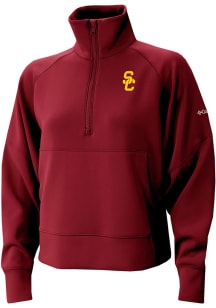 Columbia USC Trojans Womens Red Heat Seal Wickham Hills Qtr Zip Pullover