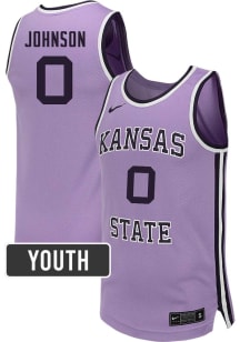Marcus Johnson  Nike K-State Wildcats Youth NIL Name And Number Lavender Basketball Jersey
