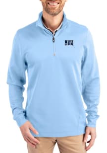Cutter and Buck Jackson State Tigers Mens Light Blue Traverse Long Sleeve Qtr Zip Pullover