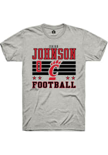Isaiah Johnson Cincinnati Bearcats Ash Football NIL Striped Short Sleeve Player T Shirt