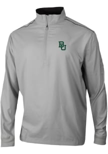 Columbia Baylor Bears Mens Grey Heat Seal Bogey's Paradise Long Sleeve Qtr Zip Pullover