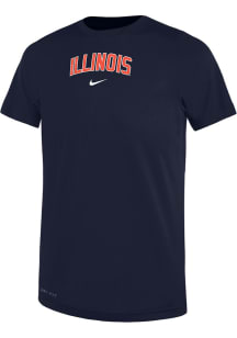Nike Illinois Fighting Illini Boys Navy Blue Legend Short Sleeve T-Shirt
