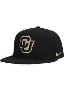 Nike Colorado Buffaloes Mens Black PRO FLAT BRIM ROUND VISOR FITTED Fitted Hat