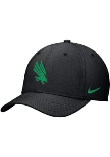 Nike North Texas Mean Green Mens Black Rise Swoosh Flex Hat
