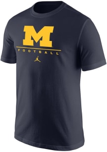 Nike Michigan Wolverines Blue Jordan Core Short Sleeve T Shirt