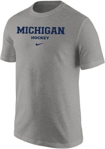 Nike Michigan Wolverines Grey Core Graphic Design Short Sleeve T Shirt