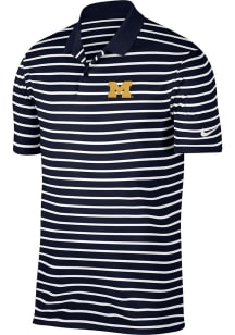 Nike Michigan Wolverines Mens Blue Victory Stripe Short Sleeve Polo