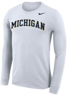 Nike Michigan Wolverines White Legend Design Long Sleeve T-Shirt