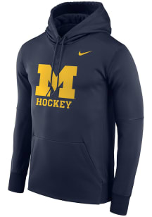 Nike Michigan Wolverines Mens Blue Therma Design Hood