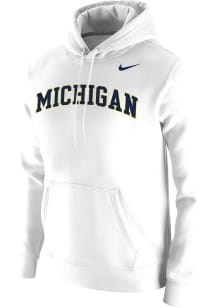 Nike Michigan Wolverines Mens White Club Fleece Exclusive Long Sleeve Hoodie