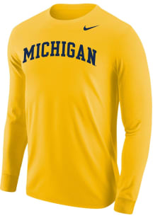Nike Michigan Wolverines Yellow Core Design Long Sleeve T Shirt