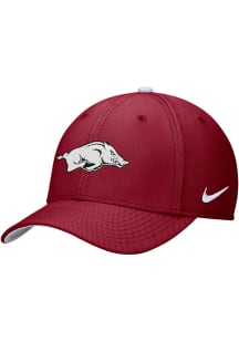 Nike Arkansas Razorbacks Mens Red Dri Fit Structured Swooshflex Flex Hat