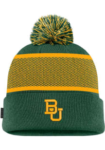 Nike Baylor Bears Green Peak Beanie Pom Mens Knit Hat