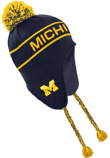 Nike Michigan Wolverines Blue Earflap Beanie Mens Knit Hat